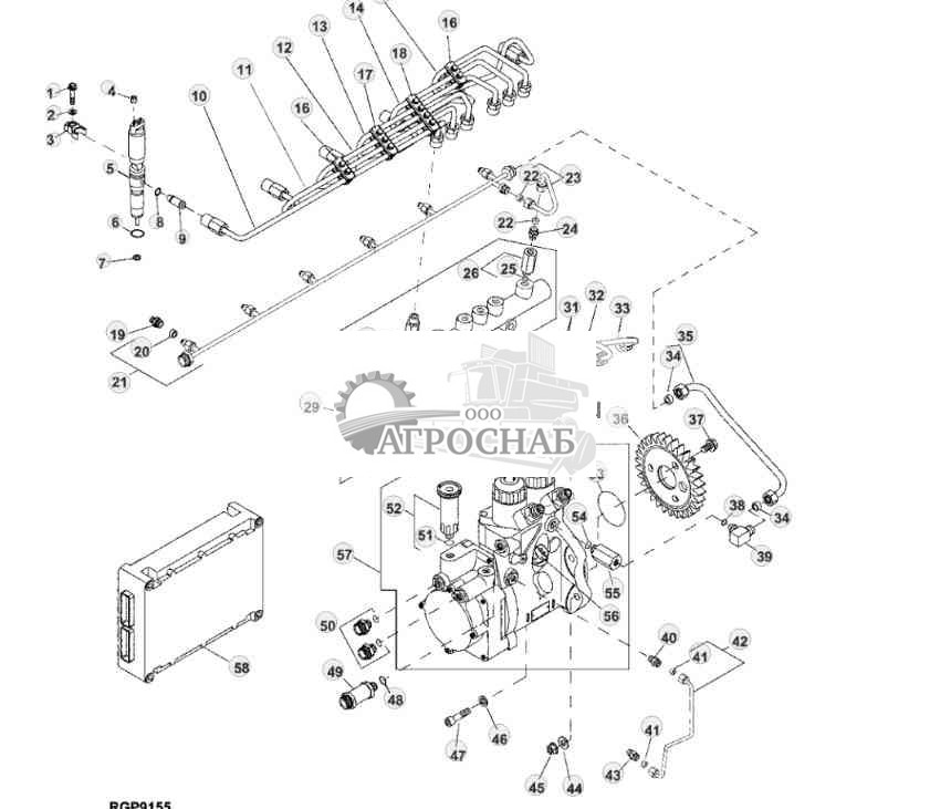 3510 Fuel Injection Pump, Fuel Lines And Engine Controller 